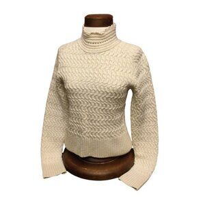 Dreyden chunky Cable Knit long sleeve Turtleneck Sweater Women size M